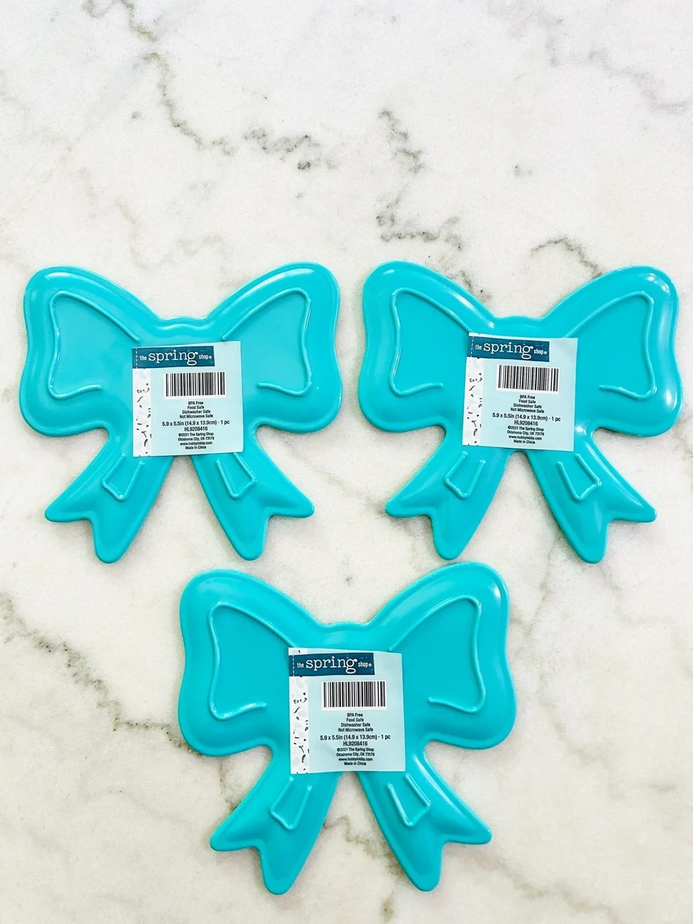3 Bow Plates The Spring Shop Teal Green Bow Plate- Party Bow Tray -Bow Dishes